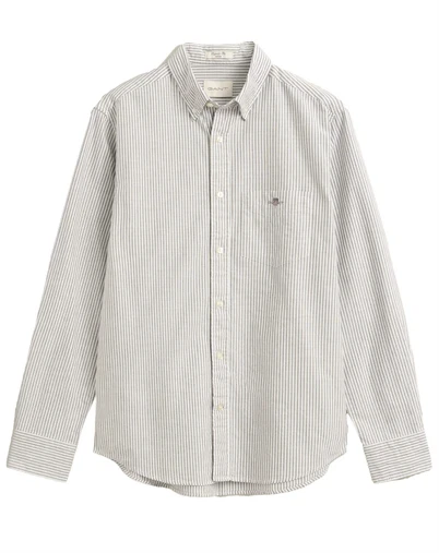 Gant - Reg Classic Oxford Stripe Skjorte - Black Brown